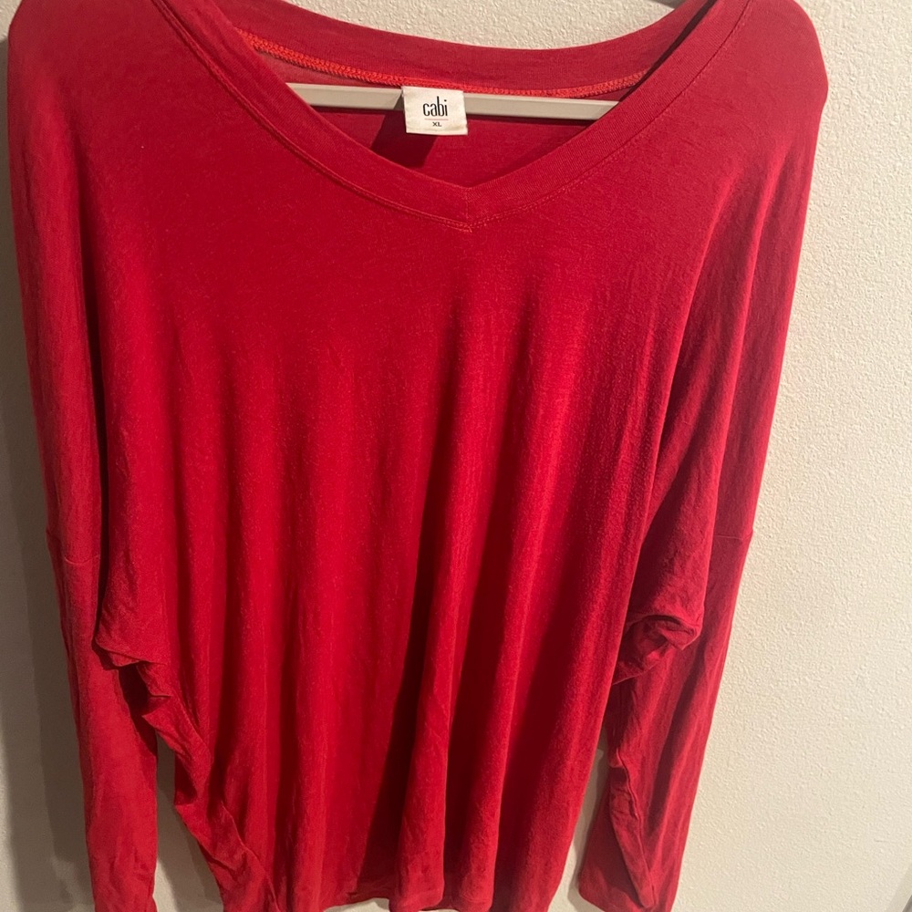 Cabi‎ Vibrant Red Long Sleeve Top Size XL